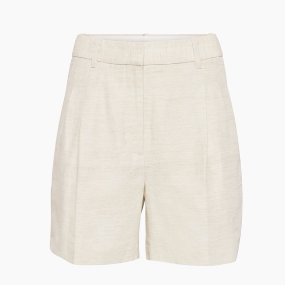 H&M Linen Tailored Shorts in Beige - Picture 2 of 10
